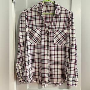 Purple white plaid Express Portofino shirt